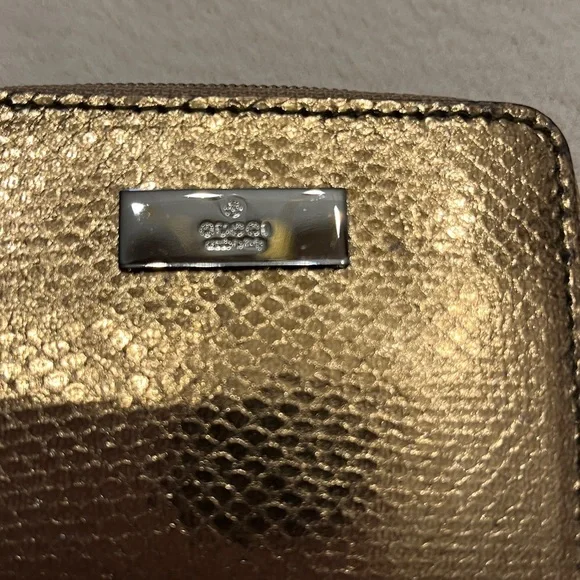 Gucci Gold Python Compact Coin Case Wallet - Picture 3 of 9